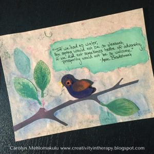 Random Acts of Art Bird | Creativity in Therapy | Carolyn Mehlomakulu
